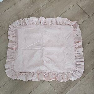 Ralph Lauren Pink Avery Damask Ruffled Standard Pillow Sham